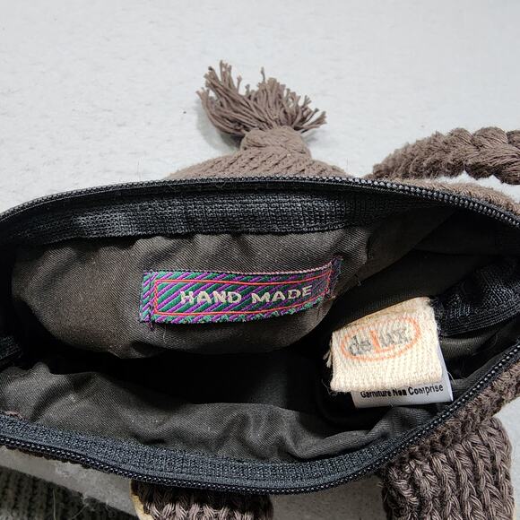 Knitted Crochet Owl Cross Body Purse Bag Zipper Closure Braided Handmade Delux - Picture 12 of 14